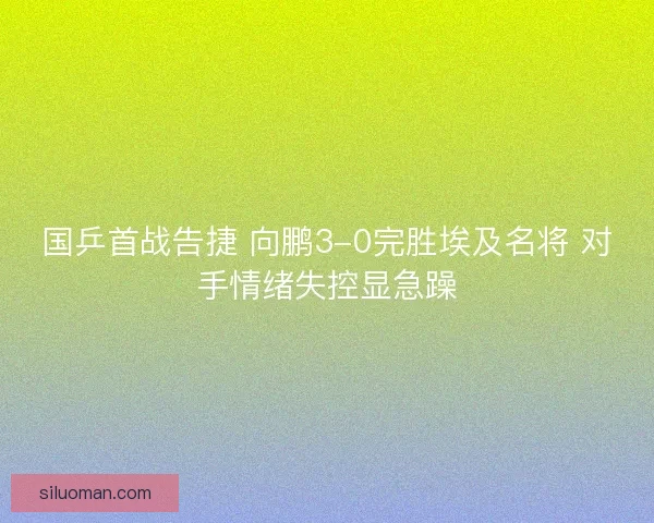 国乒首战告捷 向鹏3-0完胜埃及名将 对手情绪失控显急躁